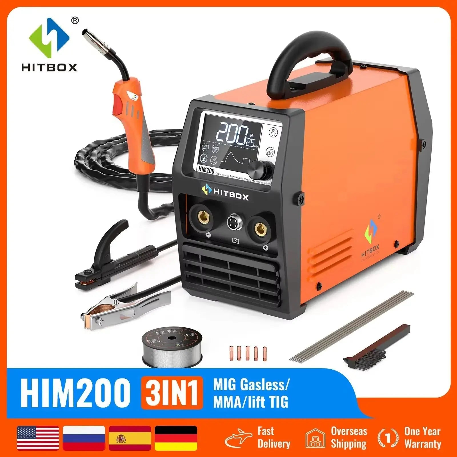 HITBOX 3 Trong 1 Hàn MIG MMA TIG Gasless HIM200 110 220V - Daisan Store