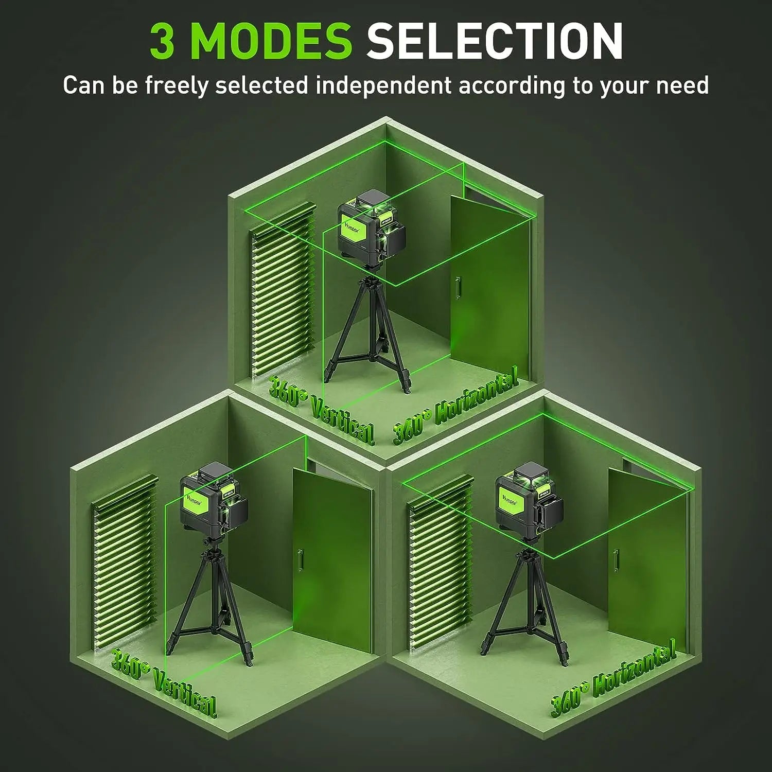 Huepar 902CG Laser Cross 2x360 Tự Cân Xanh Pulse Và Giá Đỡ - Daisan Store