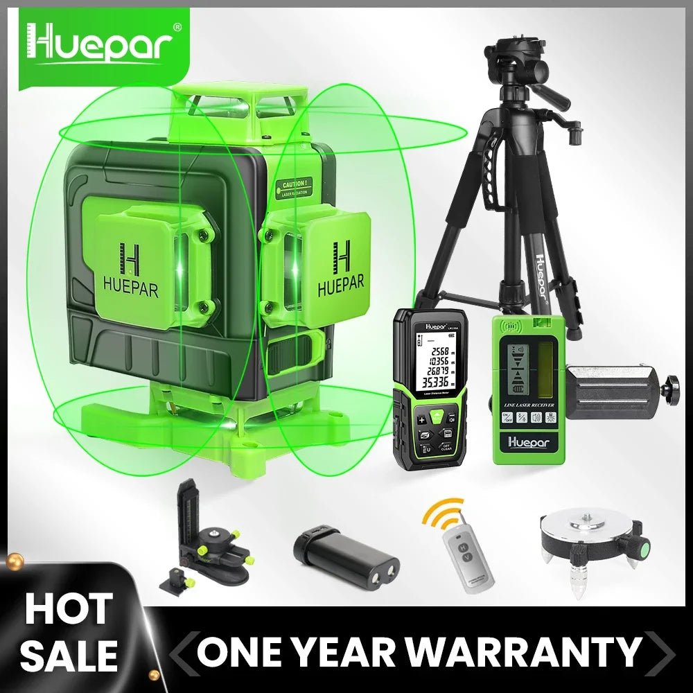 Huepar Laser 4D 16 Tia Cross Line Xanh Dieu Kien Tu Xa - Daisan Store