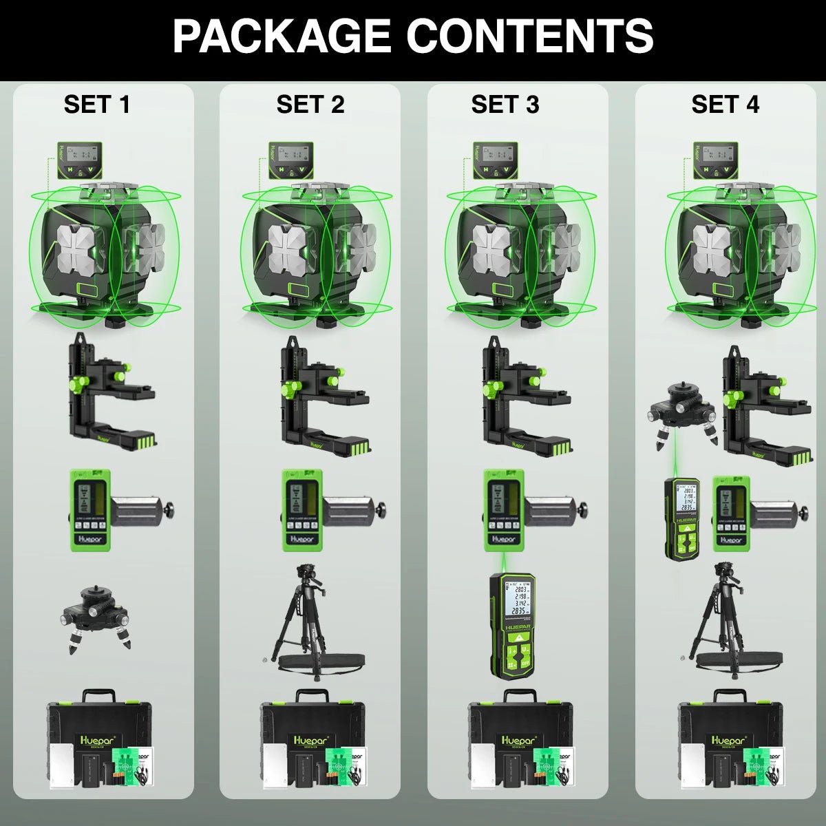 Huepar Laser Máy 4D 16 Dòng Tự Cân 360 Độ Màn LCD Bluetooth - Daisan Store