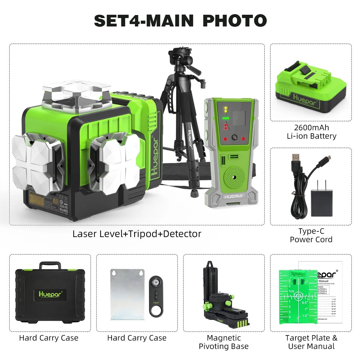 Huepar Máy Laser Xanh 3D 12 Dòng Điều Khiển Bluetooth P03 - Daisan Store