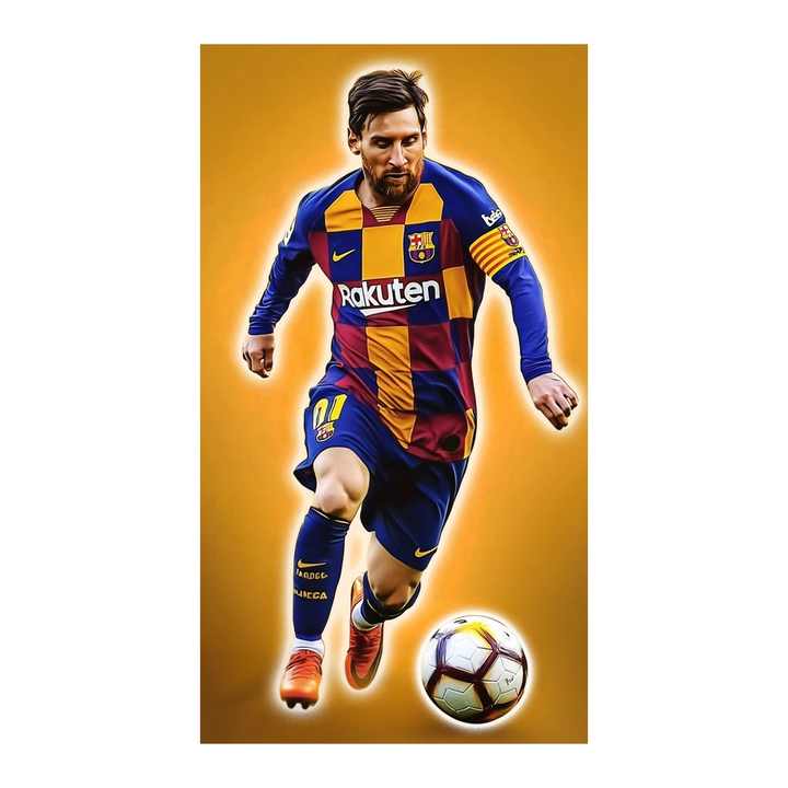 JZ Home Decor Đèn LED vận động viên nghệ thuật Poster chiếu sáng cầu thủ bóng đá Tranh vải phát sáng Đèn LED treo tường nghệ thuật phòng ngủ - Daisan Store