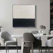 JZ Home Decor Khung tranh trừu tượng 3D kết cấu vẽ tay sơn dầu đen trắng nghệ thuật treo tường vải canvas - Daisan Store