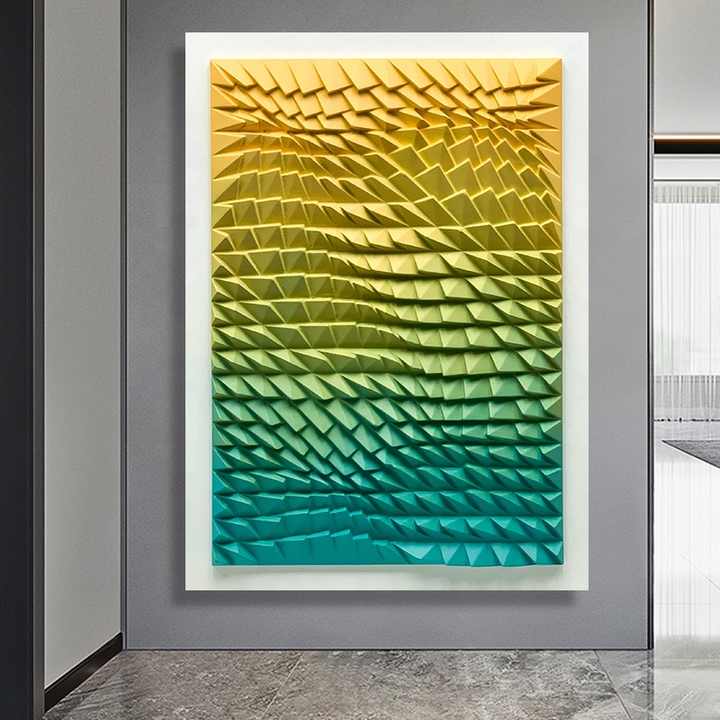 JZ Home Decor Nghệ thuật đa phương tiện 3D Hình học trừu tượng Nghệ thuật treo tường bằng gỗ Nghệ thuật chạm khắc gỗ thủ công Thiết kế Tranh treo tường - Daisan Store