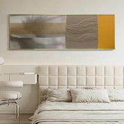 JZ Home Decor Tranh trừu tượng thủ công đóng khung lớn bằng da treo tường nghệ thuật đa phương tiện tranh trang trí 3D - Daisan Store