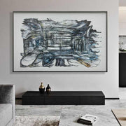 JZ Tác phẩm nghệ thuật kết cấu dày lớn 3D vẽ tay trừu tượng trên vải sơn dầu thủ công Trang trí tường nhà - Daisan Store