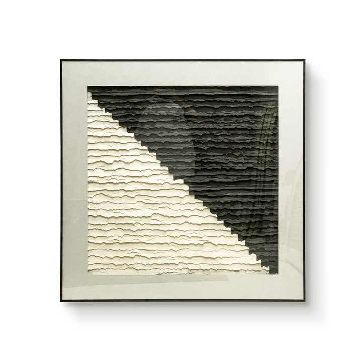 JZ Trang trí nhà 3D hiện đại cỡ lớn có khung nghệ thuật treo tường nghệ thuật đa phương tiện thủ công giấy nghệ thuật treo tường ngoài trời - Daisan Store