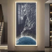 JZ Trang trí phòng khách hiện đại Hình ảnh ngựa In UV Áp phích Đèn pha lê Sứ Tác phẩm nghệ thuật trừu tượng Động vật Nghệ thuật treo tường LED - Daisan Store