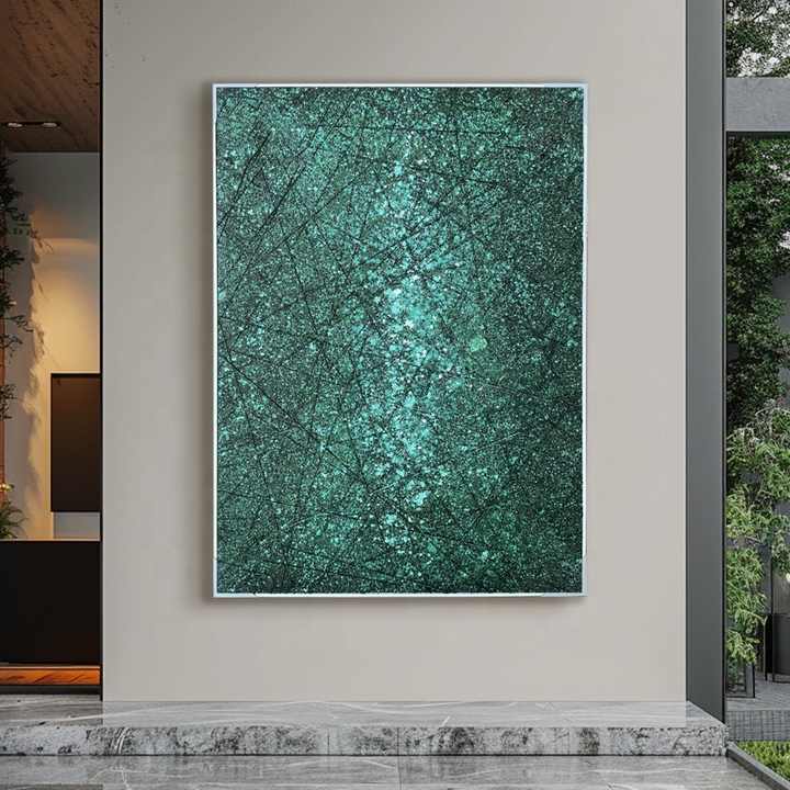 JZ Tùy chỉnh trừu tượng lớn kết cấu trang trí nhà tác phẩm nghệ thuật 3D vải nghệ thuật treo tường sơn dầu gốc vẽ tay - Daisan Store