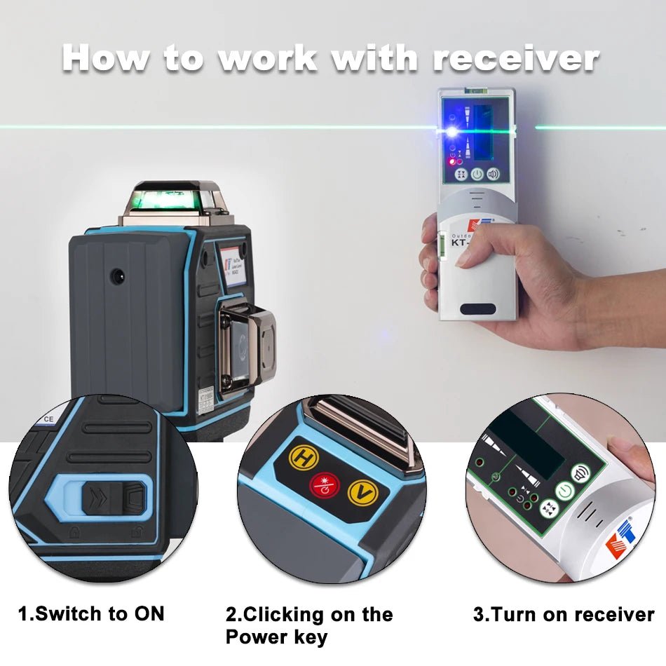 Kaitian 360 Máy Cân Laser Có Bộ Nhận 4D 16 Đường Xanh Lục - Daisan Store