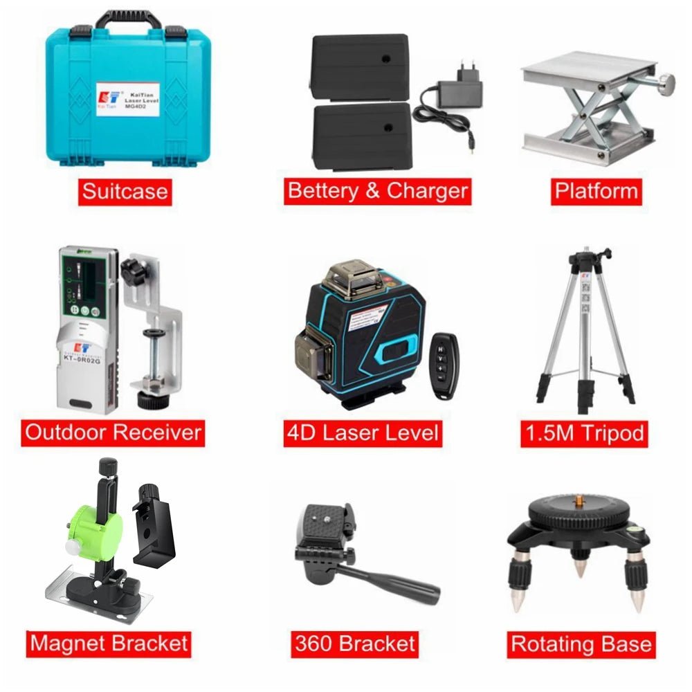 Kaitian 360 Máy Cân Laser Có Bộ Nhận 4D 16 Đường Xanh Lục - Daisan Store