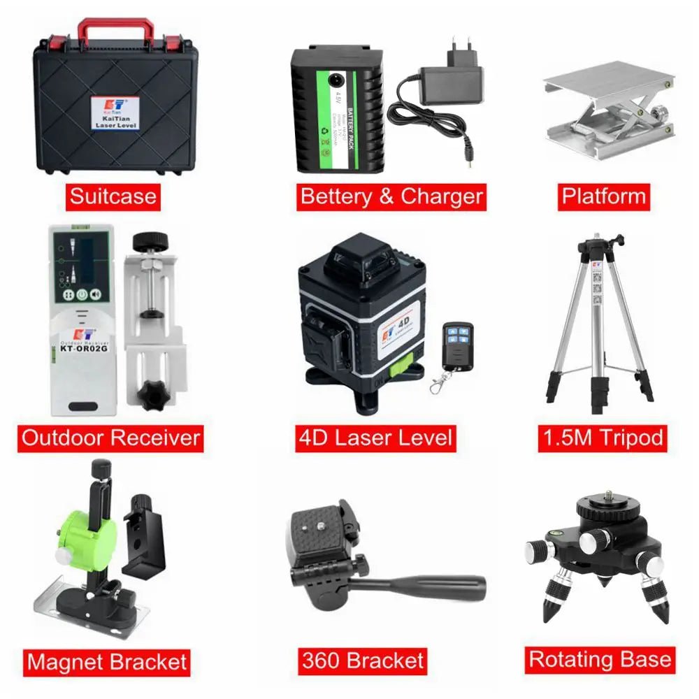 KaiTian Laser Nivel 360 Tự Cân Chân Tripod 16 Đường - Daisan Store