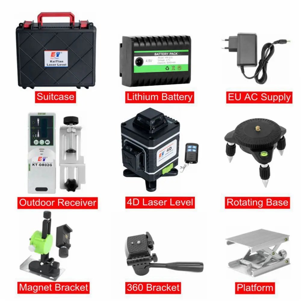 KaiTian Laser Nivel 360 Tự Cân Chân Tripod 16 Đường - Daisan Store