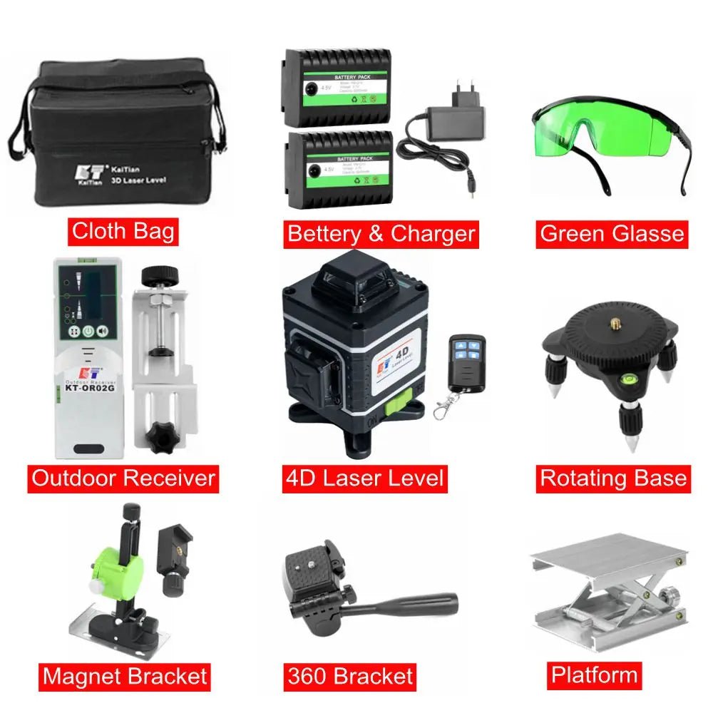 KaiTian Laser Nivel 360 Tự Cân Chân Tripod 16 Đường - Daisan Store