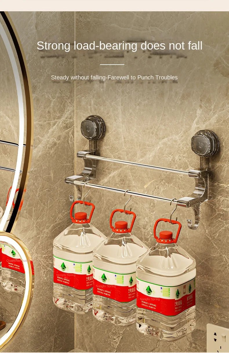 Kệ Treo Khăn Đôi Hút Chân Không Kèm Móc Tiện Lợi - Daisan Store