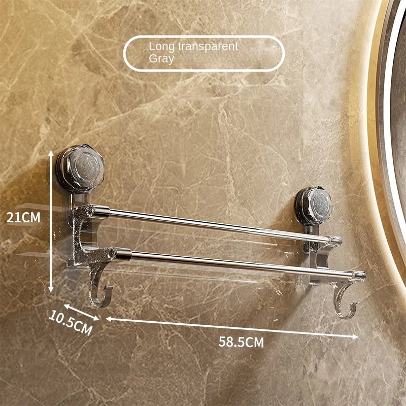 Kệ Treo Khăn Đôi Hút Chân Không Kèm Móc Tiện Lợi - Daisan Store