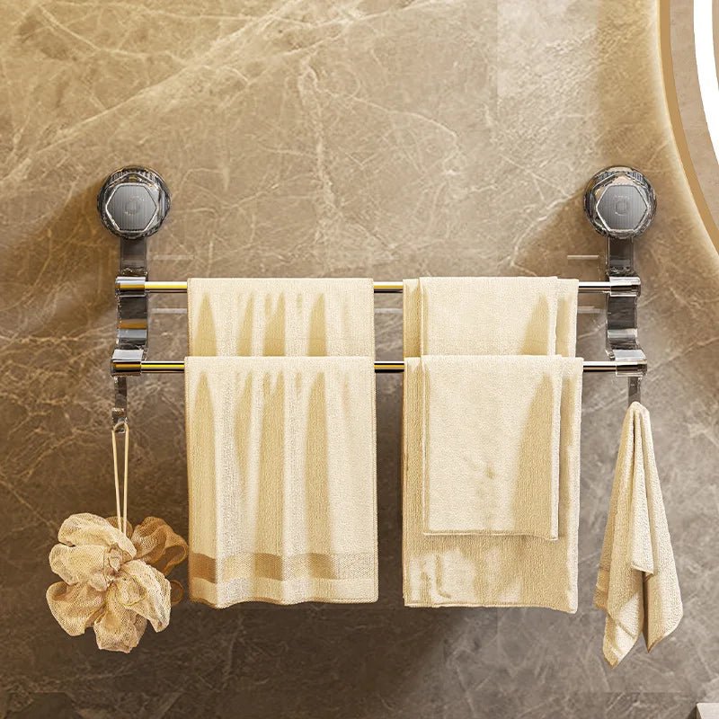 Kệ Treo Khăn Đôi Hút Chân Không Kèm Móc Tiện Lợi - Daisan Store