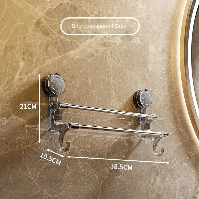 Kệ Treo Khăn Đôi Hút Chân Không Kèm Móc Tiện Lợi - Daisan Store