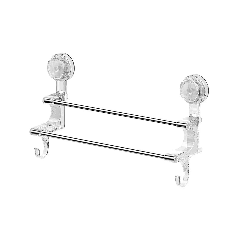 Kệ Treo Khăn Đôi Hút Chân Không Kèm Móc Tiện Lợi - Daisan Store