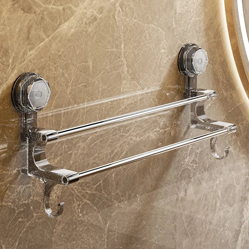 Kệ Treo Khăn Đôi Hút Chân Không Kèm Móc Tiện Lợi - Daisan Store