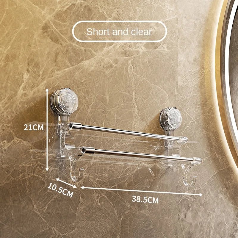 Kệ Treo Khăn Đôi Hút Chân Không Kèm Móc Tiện Lợi - Daisan Store