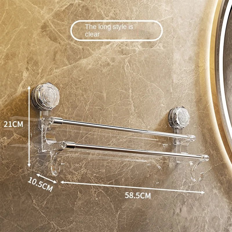 Kệ Treo Khăn Đôi Hút Chân Không Kèm Móc Tiện Lợi - Daisan Store