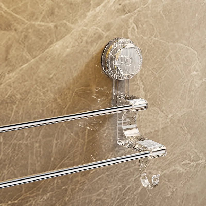 Kệ Treo Khăn Đôi Hút Chân Không Kèm Móc Tiện Lợi - Daisan Store