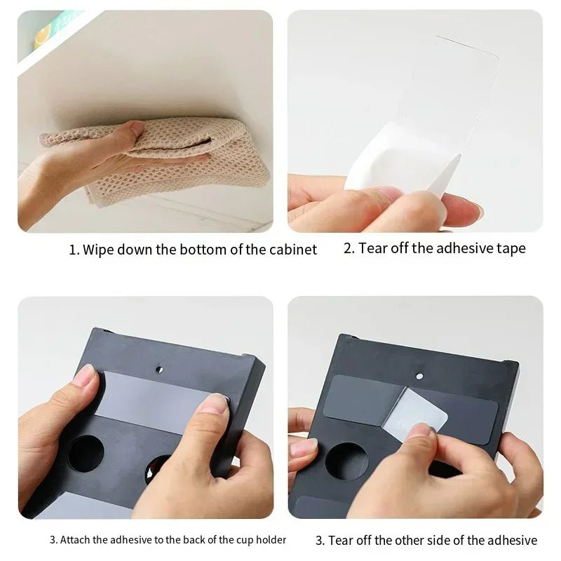 Kệ Treo Ly Rượu Đa Năng Không Cần Khoan Tủ Bếp - Daisan Store