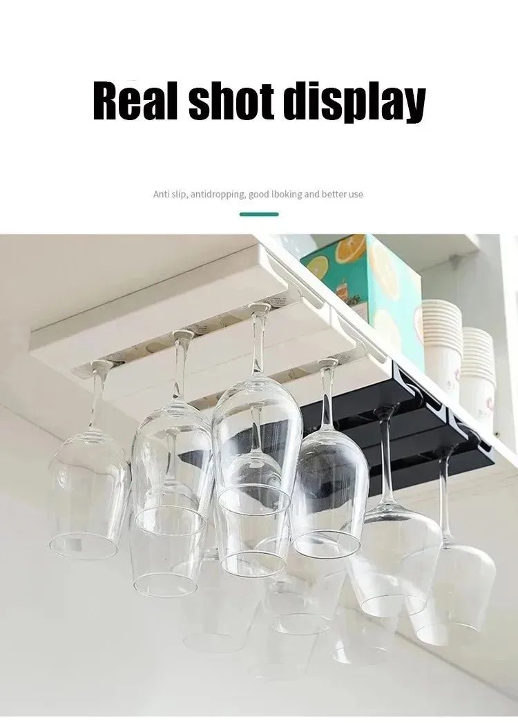 Kệ Treo Ly Rượu Đa Năng Không Cần Khoan Tủ Bếp - Daisan Store