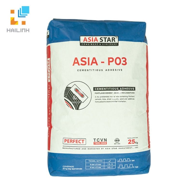 Keo dán gạch ngoài trời PO3 Asia Star - Daisan Store