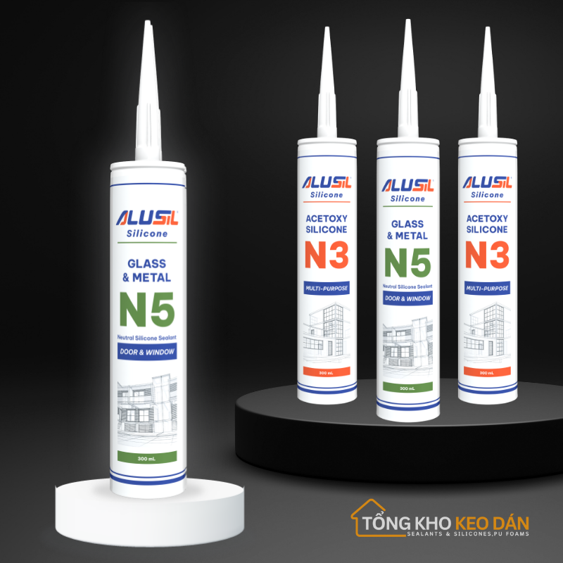 Keo silicone Alusil N5 – Dùng tốt cho nhôm kính