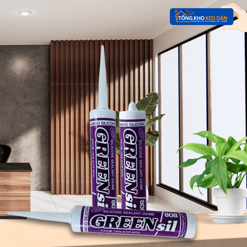 Keo silicone trung tính dán nhôm kính Greensil 808 nhập khẩu Hàn Quốc - Daisan Store