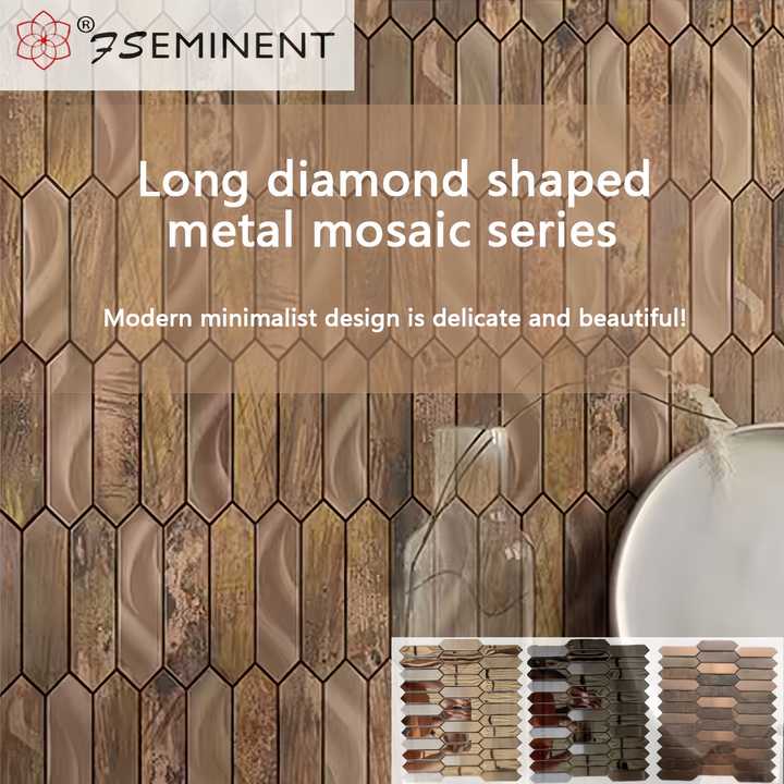 Khảm kim loại kim cương dải dài, thích hợp cho tường nội thất, tường nền, khách sạn, khu vực trang trí - Daisan Store