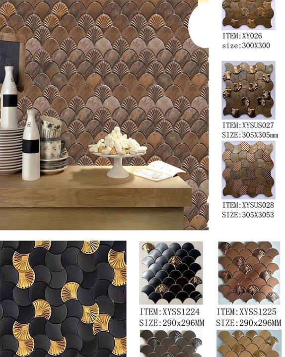 Khảm kim loại vảy cá đặc biệt bằng thép không gỉ kết hợp đồng thích hợp cho tường trang trí - Daisan Store