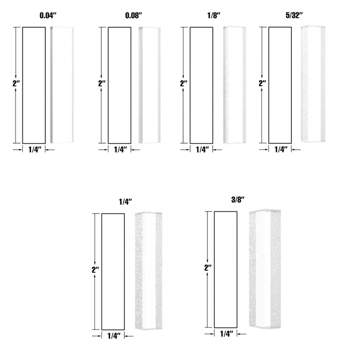 Khối cài đặt bằng nhựa trong suốt FHC 0,040&quot; 1mm chất lượng cao với sáu độ dày khác nhau - Daisan Store