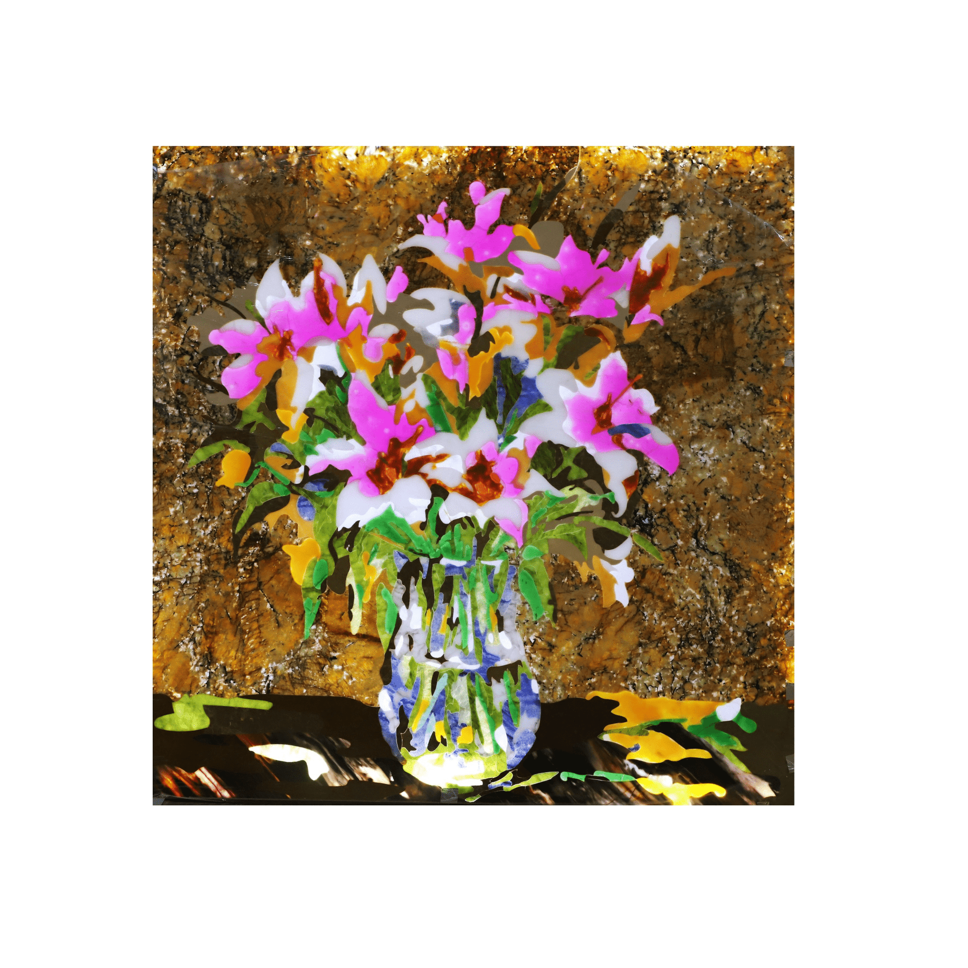 Khung ảnh đá trang trí tường ghép chất liệu nghệ thuật trong suốt thiết bị quang điện tử - Daisan Store