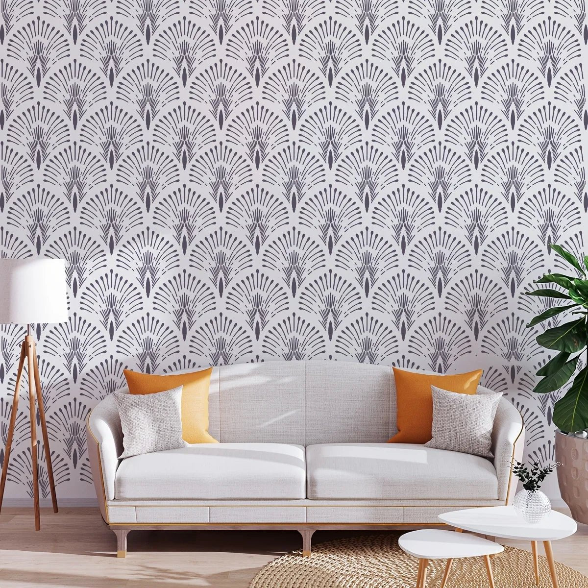 Khuon In Mau La Co Lon Cho Tuong San Vai Hien Dai Co Dien - Daisan Store