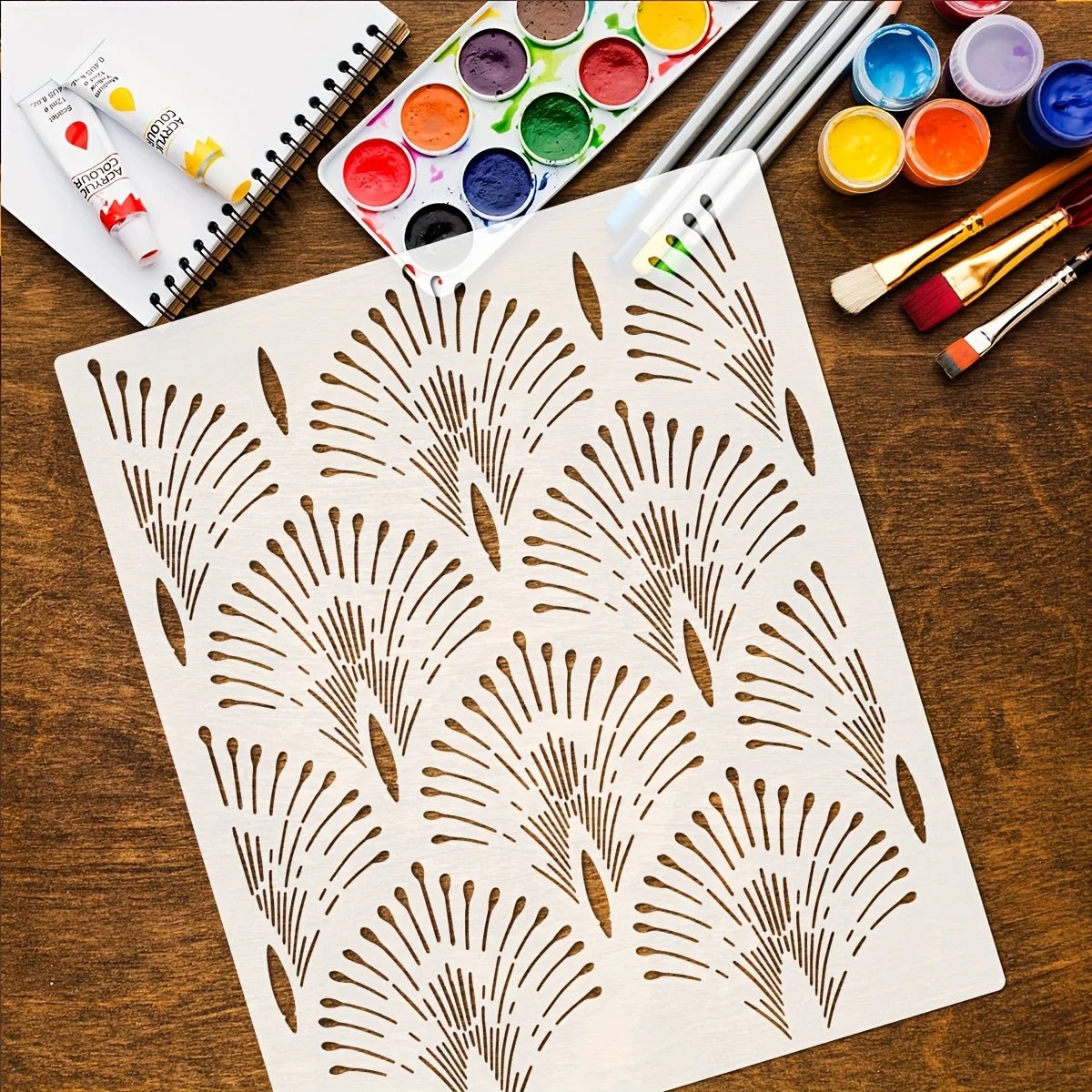 Khuon In Mau La Co Lon Cho Tuong San Vai Hien Dai Co Dien - Daisan Store