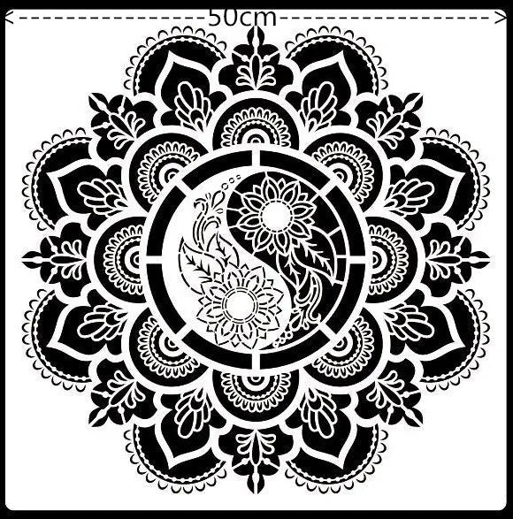 Khuon Mandala DIY 50x50 Cm Cho Ve Stencil Tren Go Vai Tuong - Daisan Store