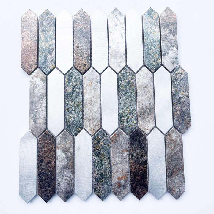 LPD2202 Gạch ốp tường khảm nhôm hình lục giác dài hiện đại trang trí nội thất phòng bếp phòng tắm phòng khách - Daisan Store
