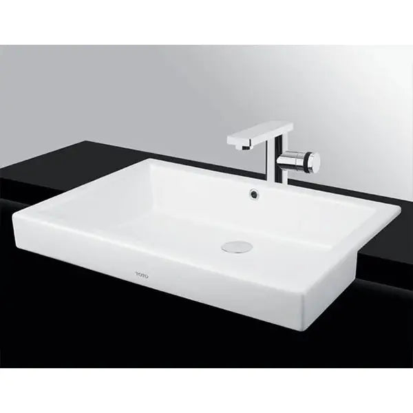 Chậu rửa mặt cao cấp lavabo bán âm bàn LW646JWFW LW646JW-F#W