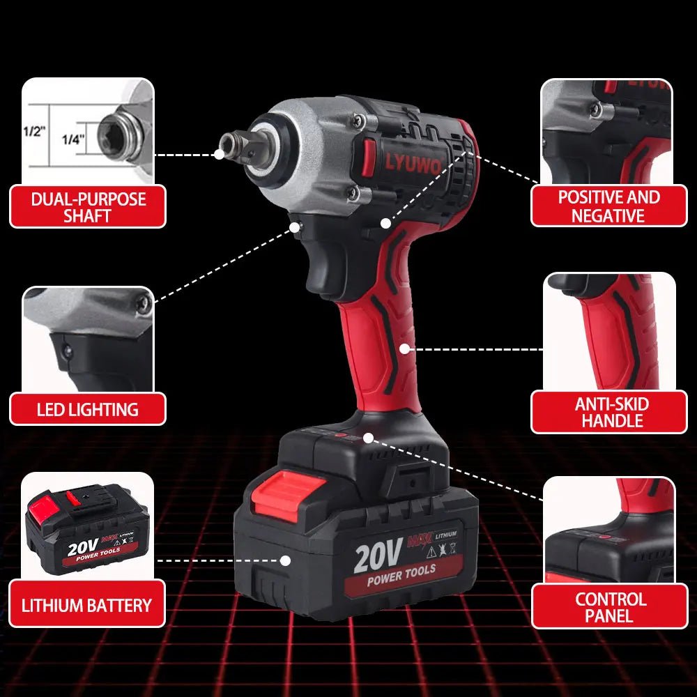 LYUWO Cờ Lê Điện Không Chổi 20V Hiệu Suất Cao Đầu Momen - Daisan Store