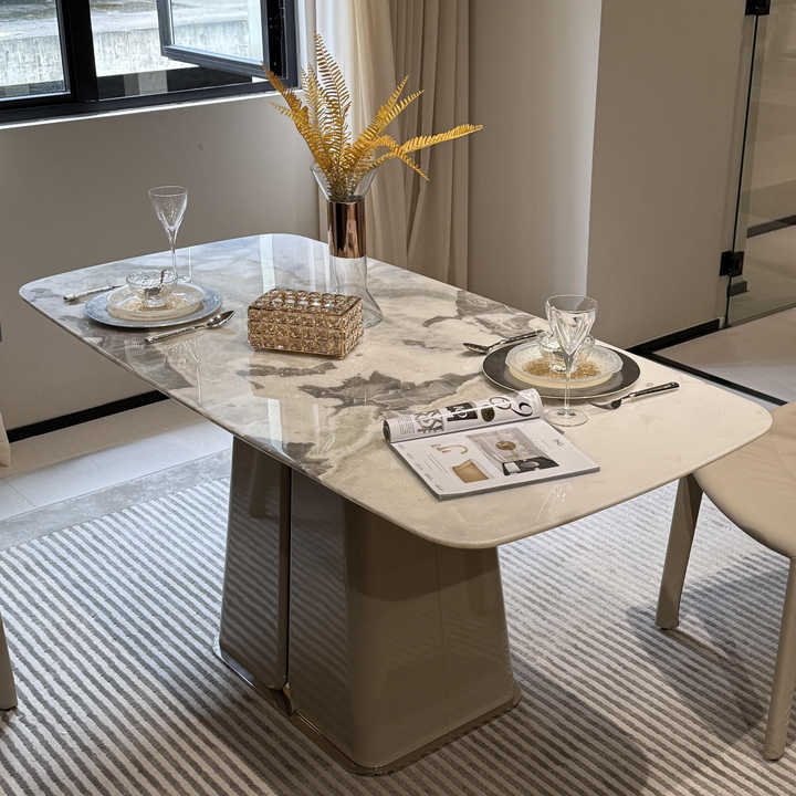 Mặt bàn tròn bằng đá cẩm thạch tự nhiên Dover White sang trọng - Daisan Store