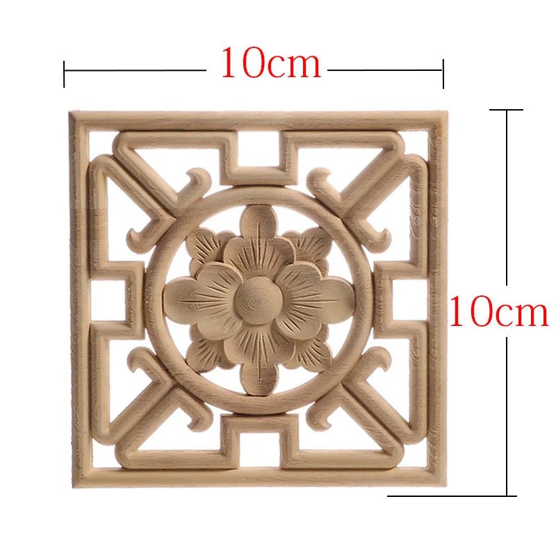 Mẫu Gỗ Điêu Khắc Onlay Cửa Dán Trang Trí Phong Cách Retro - Daisan Store