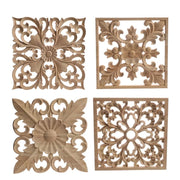 Mẫu Gỗ Điêu Khắc Onlay Cửa Dán Trang Trí Phong Cách Retro - Daisan Store