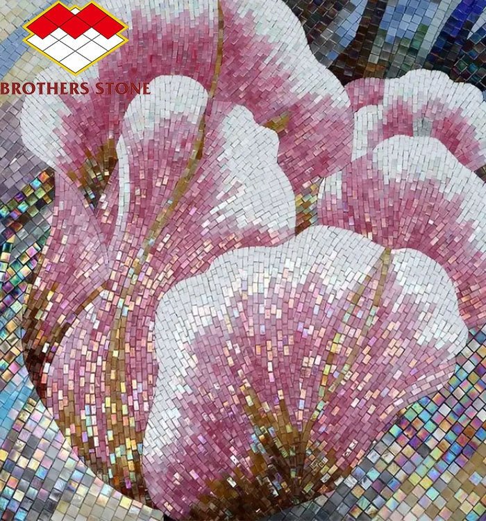 Mẫu tranh khảm đá cẩm thạch hình huy chương vuông thiết kế hiện đại trang trí tường và tranh tường - Daisan Store