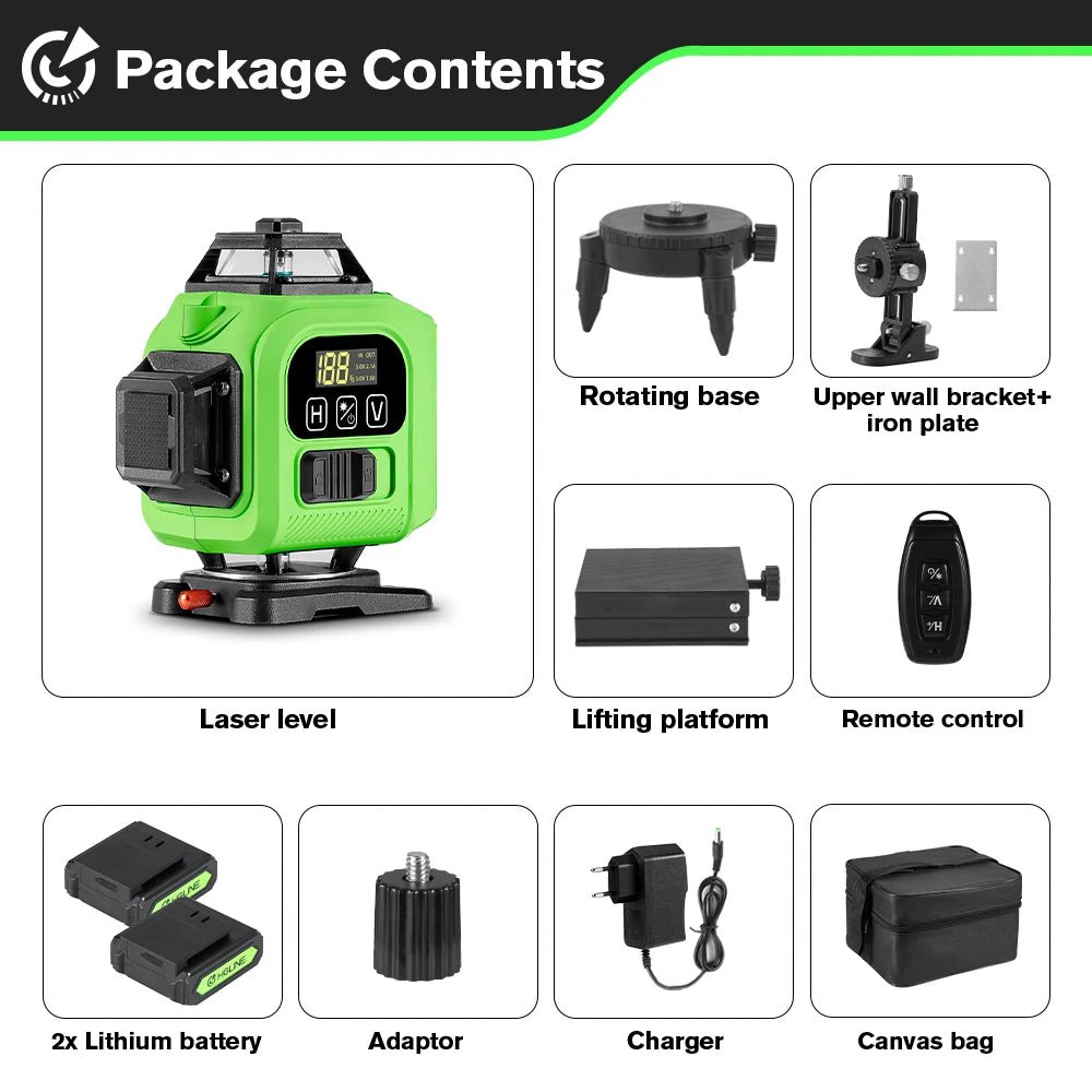 Máy Cân Laser 16 Dải 4x360 Độ Chuyên Nghiệp App Điều Khiển - Daisan Store