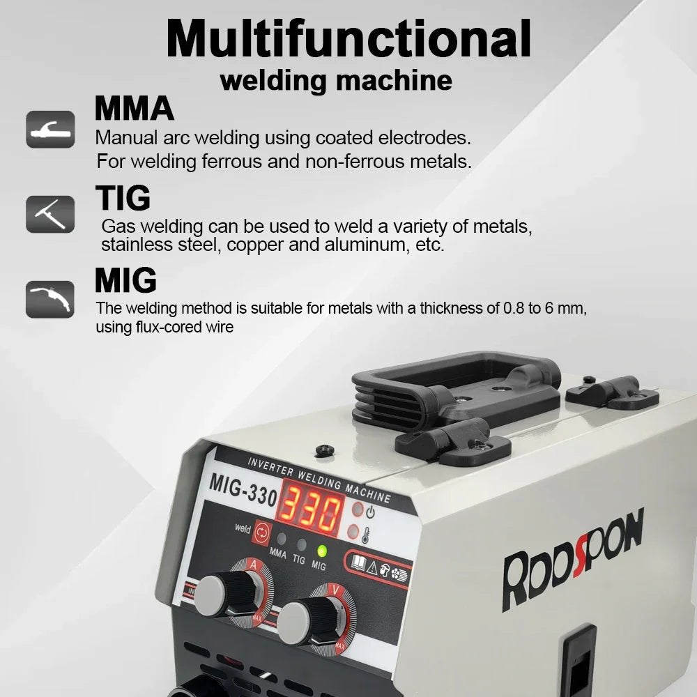 Máy Hàn 3 Trong 1 MIG TIG ARC Hiển Thị LED Cấp Dây Tự Động 330A - Daisan Store