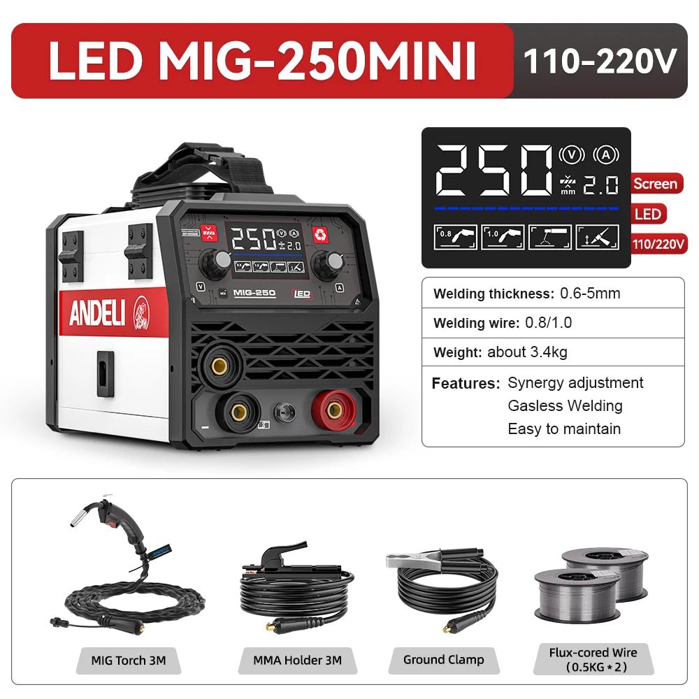 Máy Hàn MIG Không Dùng Khí ANDELI 3 Trong 1 MIG TIG MMA - Daisan Store