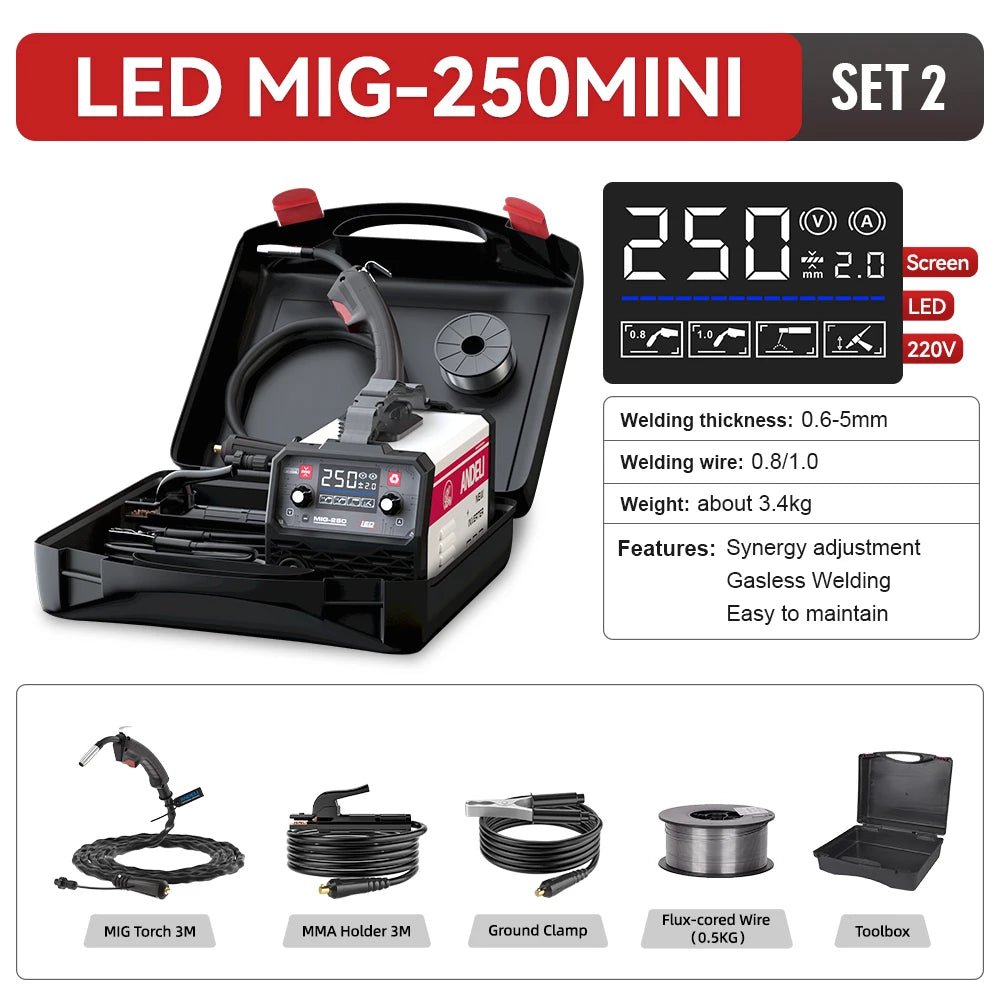 Máy Hàn MIG Không Dùng Khí ANDELI 3 Trong 1 MIG TIG MMA - Daisan Store